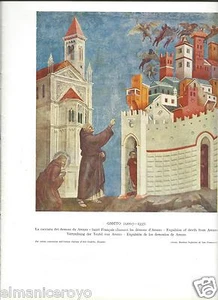 GIOTTO LA CACCIATA DEI DEMONI DA AREZZO 23 X 31 CLIPPING CARTACEO RIVISTA ARTE - Picture 1 of 1