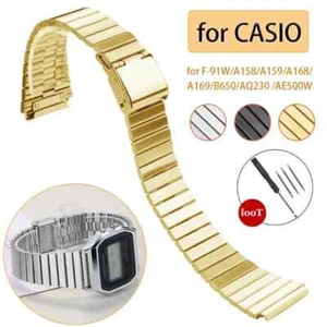 Vintage Watchband for CASIO F-91W/A158/A159/A168/A169/B650/AQ230 /AE500W - Picture 1 of 27