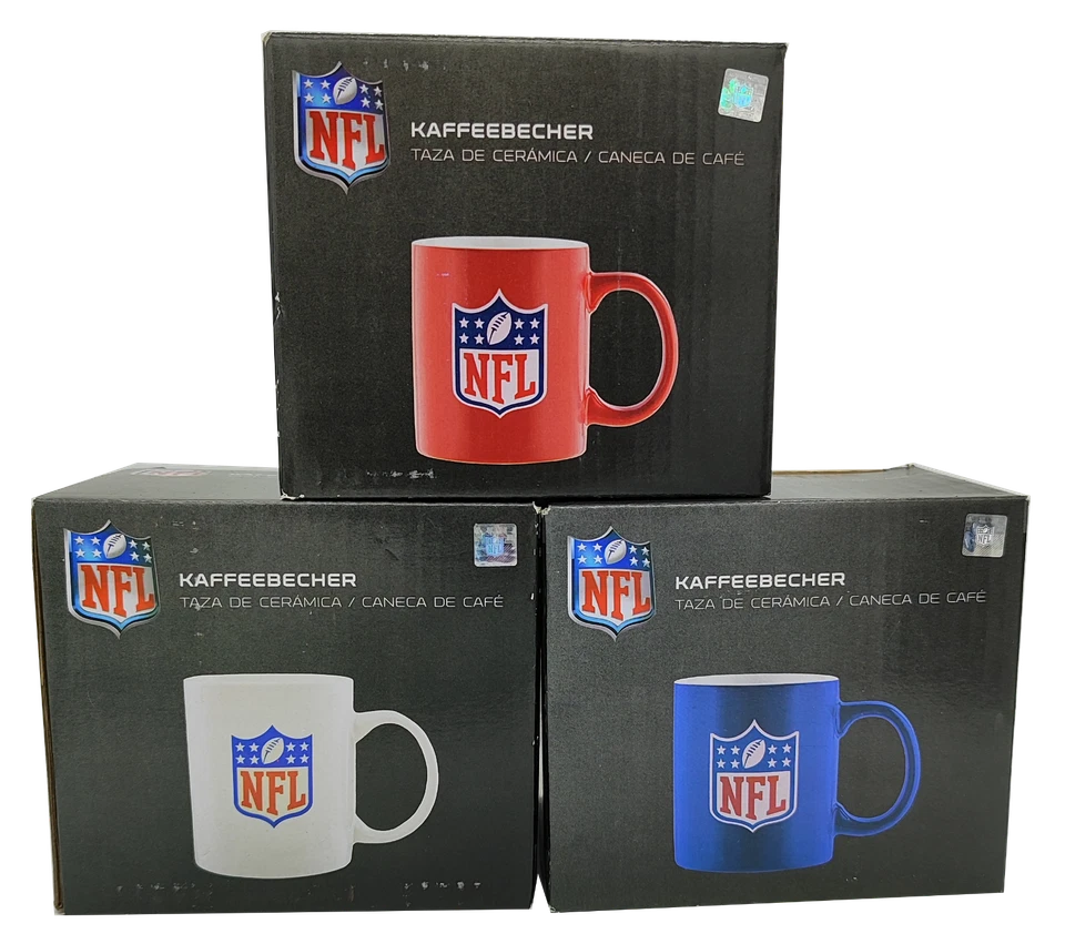 Football NFL Tasse Becher Kaffeetasse 330ml rot blau weiß nach AUSWAHL OVP NEU - Bild 1 von 1