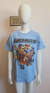 Nintendo Super Mario Bowser Boys Blue Printed Short Sleeve T Shirt Size 14 New - Picture 1 of 5