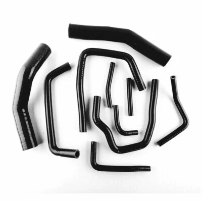 Black Fit 1990-1997 Toyota Land Cruiser HDJ80 1HDT 4.2L Silicone Radiator Hoses - Image 1 of 4