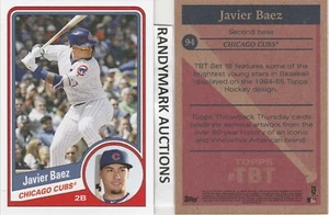Javier Baez CHICAGO CUBS TOPPS 2019 THROWBACK 84-85 HOCKEY TBT 94 SP 583 - Picture 1 of 3