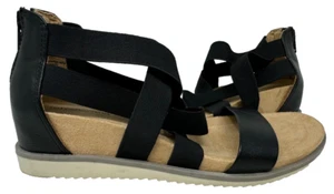 Croft & Barrow Women's Aberdeen Zip Up Gladiator Sandals Black Size:6 147B - Picture 1 of 5