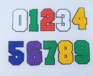 3 Zoll Chenille Zahl mit schwarzem Hintergrund: Buchstabe/Farbe auswählen - Bild 1 von 2