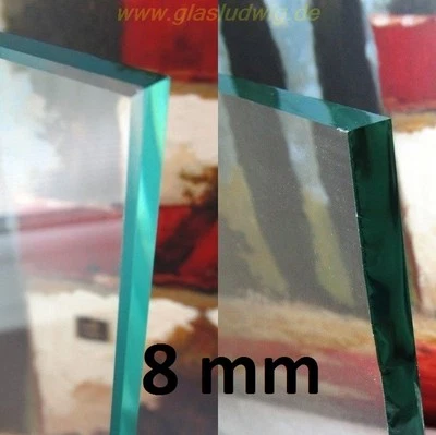 GLASLUDWIG Glasscheibe 8 mm Klarglas - Glasplatte n. Maß (ZE:106,04€/m² + KaGe:116,57€/m²)