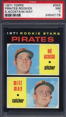 1971 Topps #343 Pirates Rookie Stars PSA 7 - Image 1 of 2