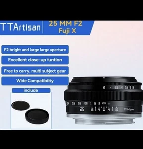 TArtisan 25mm F2 Wide Angle APS-C Lens For Fuji X-Mount X-A2 X-A2 X-А3 X-T20 - Picture 1 of 1