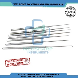 New Micro Ear Pick Needles Set of 7 Pcs Myringotomy ENT Instruments - Picture 1 of 3