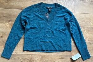 Christian Lacroix 100 % Kaschmir dunkel türkis V-Ausschnitt lockere Passform Damen Pullover Gr. S - Bild 1 von 3