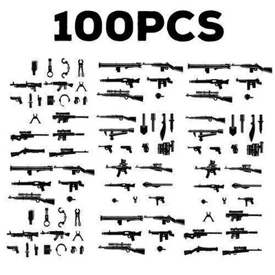 MOC WWII Military Base Weapon Barrier Roadblock Box Scene Building Bricks Blocks - Image 1 of 4