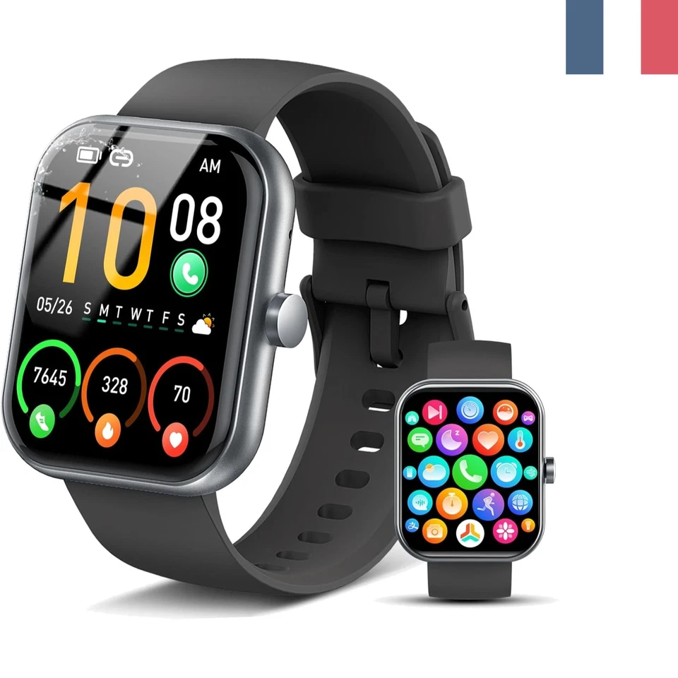 Coucur Y66: Montre Connectée Étanche , 100+ Modes Sportifs, Appels Bluetooth - Photo 1/2