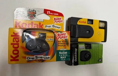 3 cámaras desechables: 1 nuevo Kodak FunSaver + Kodak y Fujifilm QuickSnap Foto 1 de 4