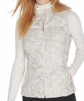 Chaleco acolchado Brocado Metálico Casa Blanca Mercado Negro Marfil Plata Talla L Foto 1 de 4