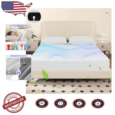 特大号接地床单:自然健康,深度睡眠,纯银色 — 第 1/4 张图片