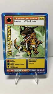 Greymon St-02 - 1st Edition Digi-Battle - 1999 Digimon TCG Bandai - NM-LP - Picture 1 of 2