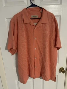 Tommy Bahama Shirt XXL 100% Silk Tropical Collared Button Shirt Short Sleeve - Imagen 1 de 5