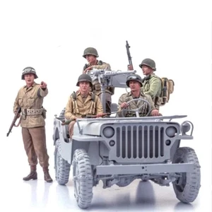 1/16 5pcs Resin Model Kit US Army Soldiers WW2 (no car) Unpainted - Picture 1 of 3