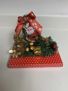 Vintage Weihnachtsmann Gesteck Herzstück Display Topper Unikat Retro Süß Weihnachten - Bild 1 von 15