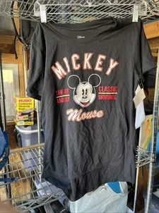 Disney T-Shirt Damen Größe M Blau Mickey Mouse Logo Kurzarm Tee - Bild 1 von 7