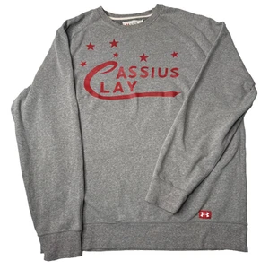 Cassius Clay Shirt Mens XL Gray Crewneck Sweatshirt Under Armour Roots of Fight - Picture 1 of 5
