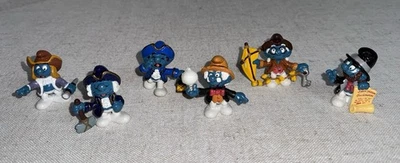 Vtg History Lot of 6 Smurfs Edison Washington Lincoln Columbus Revere 80's PVC - Image 1 of 4