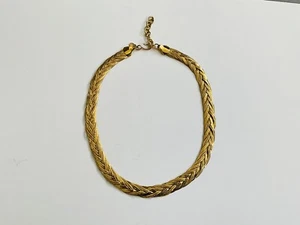 Vintage MONET Signed Gold Plated Braided Multi Chain Snake Chain Necklace 37.9g - Picture 1 of 3