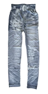 Women's Jean-Like Stretch Leggings Jeggings Soft Lightweight One Size (S-L) Blue - Picture 1 of 5