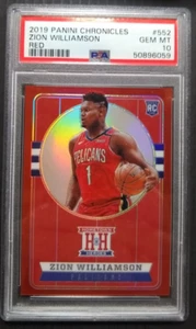 2019 Panini Chronicles Zion Williamson HH RC Red #ed 057/149 PSA 10 Pelicans - Picture 1 of 2