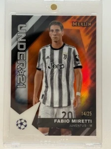 2023 FABIO MIRETTI 14/25 TOPPS MERLIN UEFA CHAMPIONS LEAGUE UNDER 21 - Picture 1 of 2