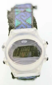 Fossil Uhr Herren Transparente Kunststoff Lila Nylon 24hr Date Alarm Chrono 100m - Bild 1 von 3