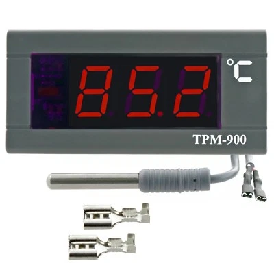 Elektronisches digital Thermometer Einbau LED 230V 12V/24V Fernfühler bis 100m - Bild 1 von 4