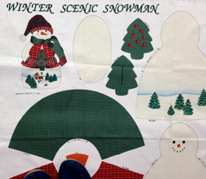 Muñeco de Peluche Muñeco de Nieve Escénico Navidad Invierno Corte y Coser Panel de Tela Cranston VIP - Imagen 1 de 4