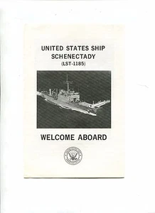 Carpeta de colección BIENVENIDO A BORDO USS SCENECTADY LST 1185 barco de desembarco anfibio - Imagen 1 de 2