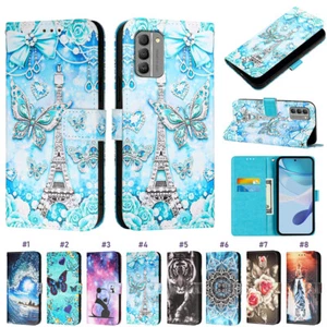 Premium Pattern PU Wallet Card Slamproof Phone Case For Nokia HMD Pulse G400 G42 - Picture 1 of 20