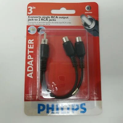 Philips 3-Inch RCA Y Cable 1M-2F Adapter PH62103  026616921034 PH62103 PH62103 - Image 1 of 4