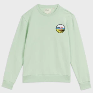 Ted Baker - Sweater Long Sleeves Cotton Light Green Badge Crew XL = 50 - New - Picture 1 of 7