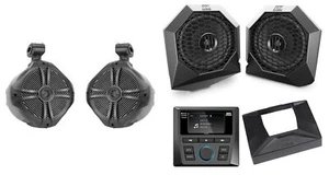 8" Tower Speakers for 14-18 Polaris RZR XP1000/900+Pods Bluetooth Player+Kit - Picture 1 of 11