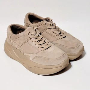Zara Chunky Y2K Platform Beige Suede Athletic LaceUp Sneakers Wms Shoes 11US 42 - Picture 1 of 21
