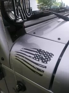 American flag DECALS hood fits jeep WRANGLER RENEGADE Rubicon cj fj yj vinyl v2 - Picture 1 of 5