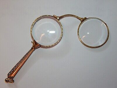 Antike Brille , Binokel , Lorgentte  Vergoldet • 45€