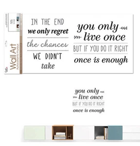 ZITAT: YOU ONLY LIVE ONCE Wandtattoo 11 große Aufkleber inspirierende Wanddeko - Bild 1 von 1