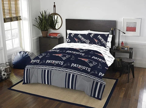  New England Patriots NFL five piece Full Size comforter bedding set New Cover