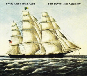 USPS 1st Day Ceremony Program #UX107 Flying Cloud Clipper Ship Postal Card 1985 - Picture 1 of 5