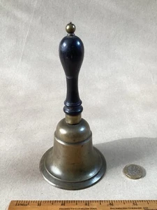 ANTIGUO TIMBRE DE LATÓN CON MANGO DE ÉBANO TORNEADO - BUEN ESTADO USADO, 18 cm ALTO. - Imagen 1 de 10