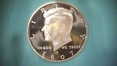 2007 S Silver Proof Kennedy Half Dollar Cover