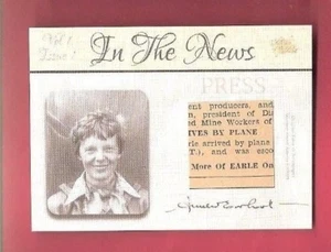 AMELIA EARHART IN DEN NACHRICHTEN RELIQUIENKARTENSTÜCK 5. JULI 1937 ZEITUNGSARTIKEL LEBENDIG? - Bild 1 von 2