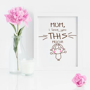 Calcomanía de vinilo Mothers Day Mum I Love You para marco/caja/regalo/hágalo usted mismo/cumpleaños - Imagen 1 de 1
