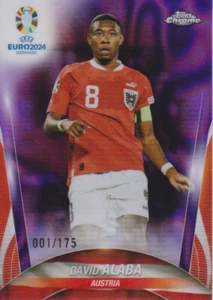 2024 Topps Chrome UEFA Euro Purple Lava Refractors David Alaba #001/175 - Imagen 1 de 1