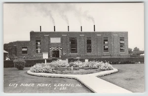 Postcard Vintage RPPC City Power Plant in Geneseo, IL. - Picture 1 of 2