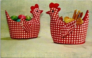 Postcard Red Checker Chick Cozy Chickens Hand Craft Original Kit - Picture 1 of 2